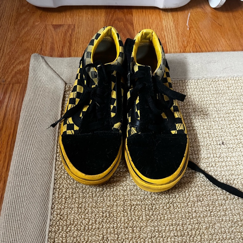 Vans Black and Yellow Skate Sneakers